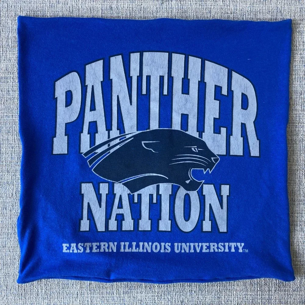 Eastern Illinois University EIU Panthers t shirt 16 x 16 throw pillow cover